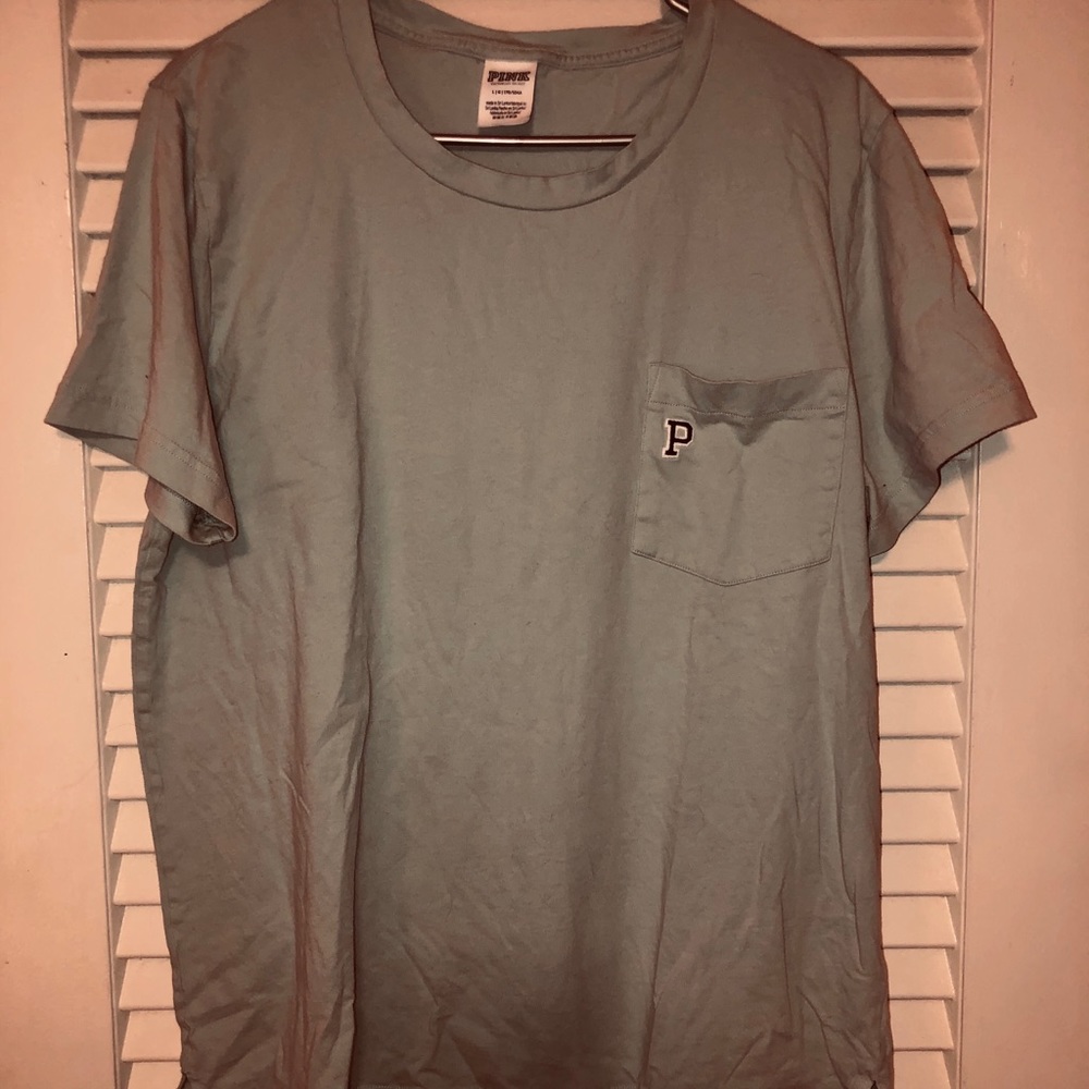 PINK victoria’s secret light green tee
